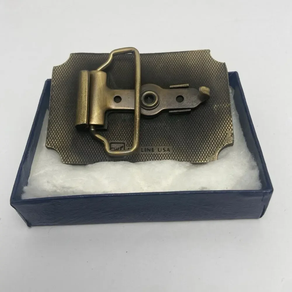 Gold-Tone Hercules Tires Vintage Belt Buckle Made In USA by Hit Line